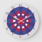 Klok - Driehoeken en cirkels Rood blauw (Voorkant)