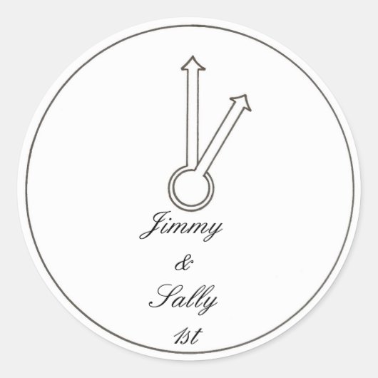 Klok Een Klok Eerste Jaar Jubileum Stickers (Voorkant)