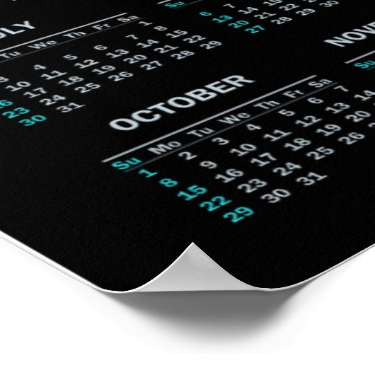 Klok elegante Kalender 2023 als Poster (Hoek)