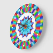 Klok- en kleurig cirkelvormig geometrisch ontwerp grote klok (Hoek)