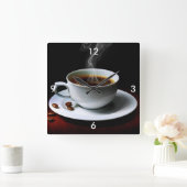 Klok- en koffiebonen, vierkant vierkante klok (Huis)