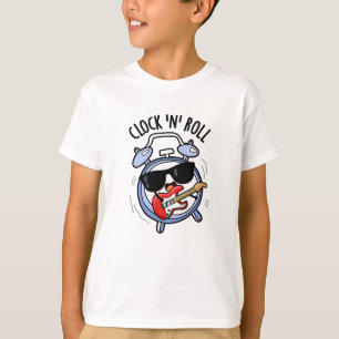 Klok en rol grappige rock woordspeling t-shirt