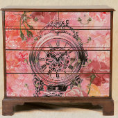  klok en roze rozen Decoupage Tissuepapier
