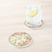 klok en roze rozen Ephemera Onderzetter (Zijkant)