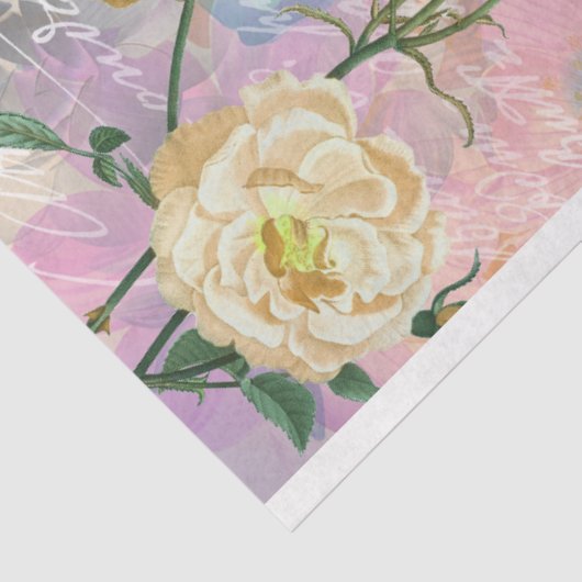 klok en Rozen Decoupage Tissuepapier (Detail)