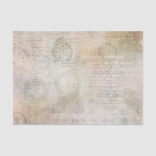  klok Ephemera Tissuepapier (Voorkant)
