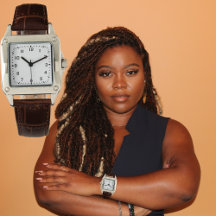 Klok Face Voeg Foto Art Square Leather Strap