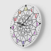 Klok - Fijne Mandala met gekleurde getallen (Hoek)