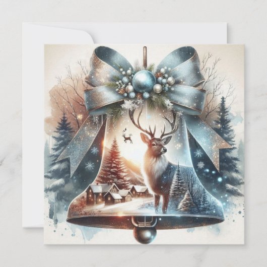 Klok Flat Kerstkaart (Voorkant)