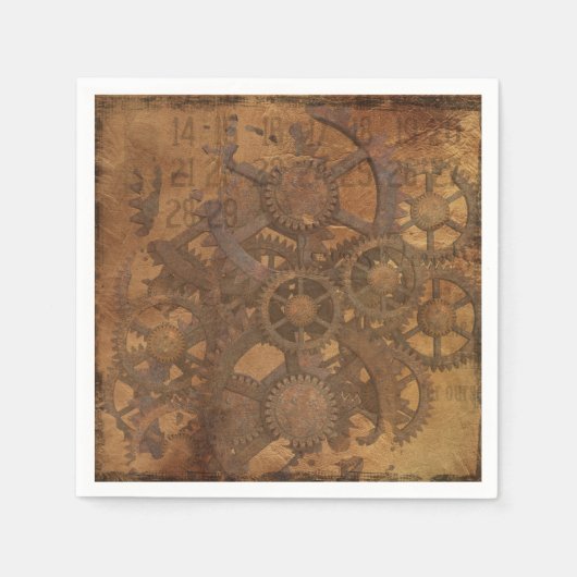 Klok Gears Steampunk Art Servet (Voorkant)