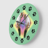 Klok - gespiegelde kat met pootafdrukken (Hoek)