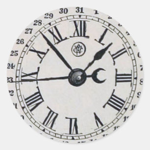  Klok Gezicht Maanfase Ronde Sticker