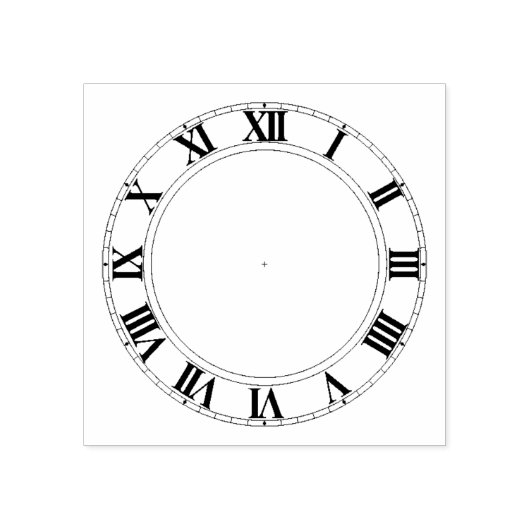 Klok Gezicht met Romeinse cijfers Rubber Stamp Rubberstempel (Afrduk)