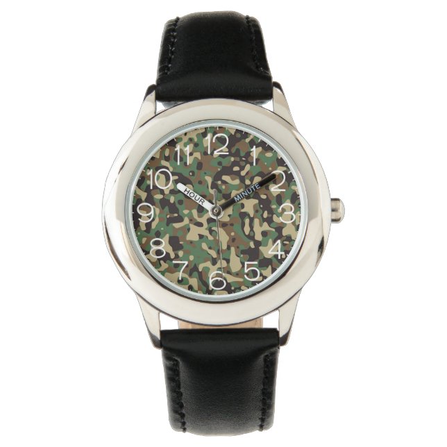 Klok gezicht op Camo Horloge (Voorkant)