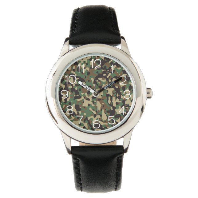 Klok gezicht op Camo Watch Horloge (Voorkant)