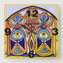 Klok - Glas in lood geïnspireerd.