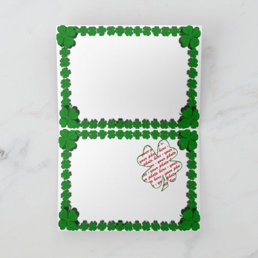 Klok goud met klaverbeeld voor St Patrick's Day Kaart (Binnen)