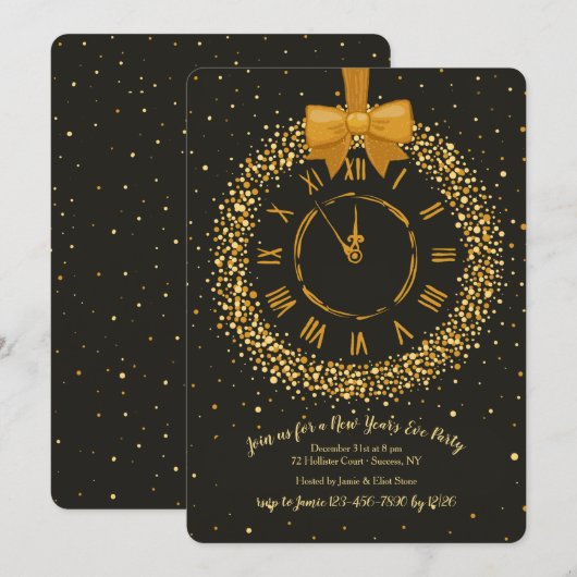 Klok grote uitvindingen van het nieuwjaarsfeest kaart (Voorkant / Achterkant)