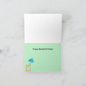 Klok Happy Verlate Verjaardag Kaart (Binnen)