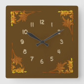 Klok - Hoekbeugels van gouden bladeren (Voorkant)