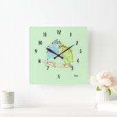 Klok: Humming Bird's Vierkante Klok (Huis)