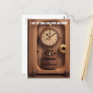 Klok Ik zie dat het tijd is voor je verjaardag Briefkaart