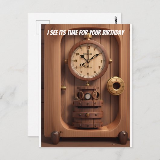 Klok Ik zie dat het tijd is voor je verjaardag Briefkaart (Voorkant / Achterkant)
