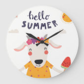 Klok in Acrylique Hello summer - groot (Voorkant)