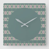 Klok in Blauwgroen en vaag Roos (Voorkant)