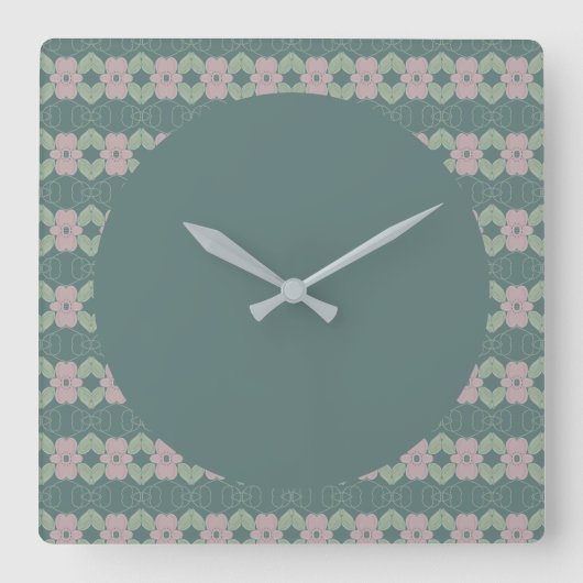 Klok in Blauwgroen en vaag Roos (Voorkant)