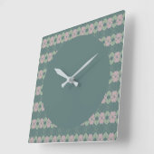 Klok in Blauwgroen en vaag Roos (Hoek)