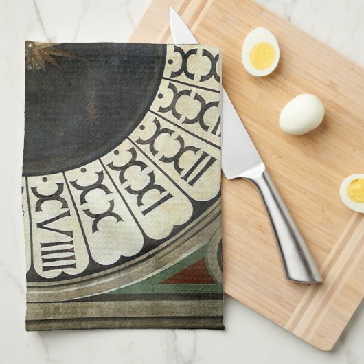 Klok in de Duomo door Paolo Uccello Theedoek (Quarter Fold)