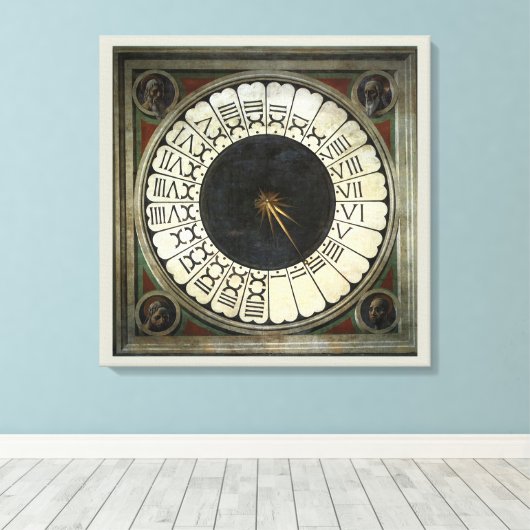 Klok in de Duomo van Paolo Uccello Canvas Afdruk (Insitu (Houten vloer))