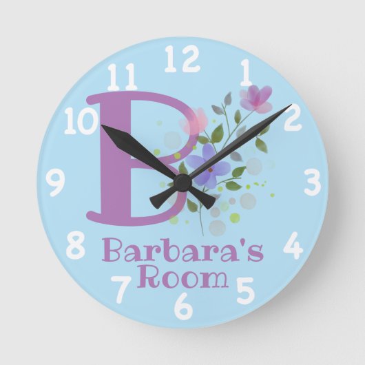 Klok in een bloemontwerp met naam Barbara (Voorkant)