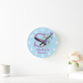 Klok in een Floral Ontwerp met Naam & Initiaal (Huis)