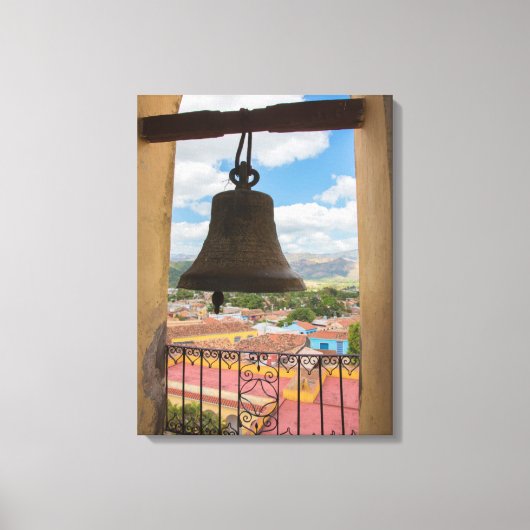 Klok in een kerktoren, Cuba Canvas Afdruk (Voorkant)