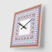 Klok in folk art stijl rand vierkant (Hoek)