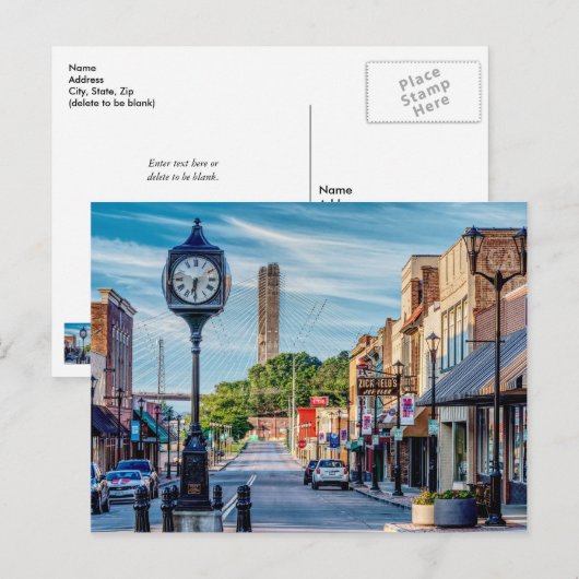 Klok in het centrum van Cape Girardeau Blank Post Briefkaart (Voorkant / Achterkant)