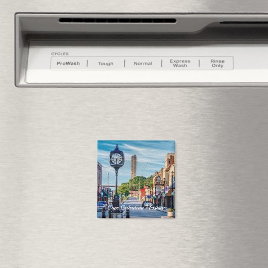 Klok in het centrum van Cape Girardeau Magnet (Insitu (Vaatwasser))