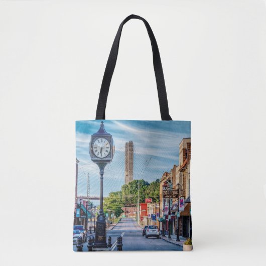 Klok in het centrum van Cape Girardeau Tote Bag (Voorkant)
