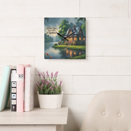 Klok-Inspirerend wandklok. Vierkante Klok (Leeskamer)