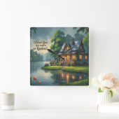 Klok-Inspirerend wandklok. Vierkante Klok (Huis)