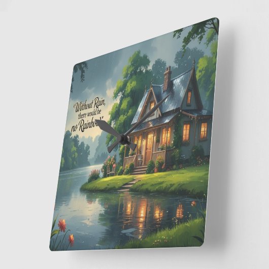 Klok-Inspirerend wandklok. Vierkante Klok (Hoek)