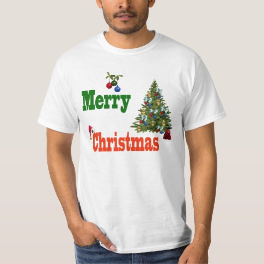 Klok, kerstshirt, bedwelmd t-shirt (Voorkant)