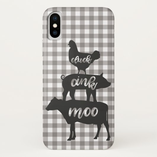 Klok Knor Loet Kip Koe Varken Boerderij Geruit Case-Mate iPhone Case (Achterkant)