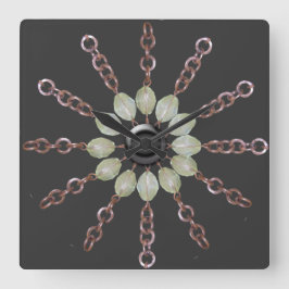 Klok - Koperketting en glasparels