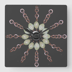 Klok - Koperketting en glasparels