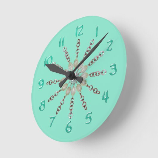 Klok - Koperketting en kralen (Hoek)