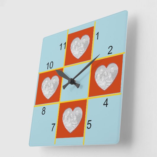 Klok - Lijsten met rood hart (Hoek)