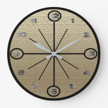 Klok - Linen Achtergrond met Metallic Numeriek